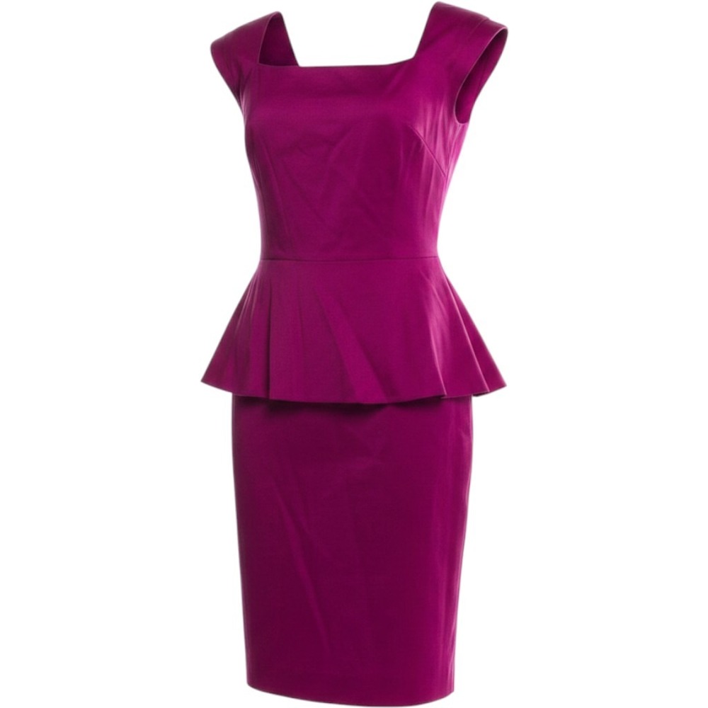 Lafayette 148 New York Peplum Sheath Dress Magenta Pink Size 8